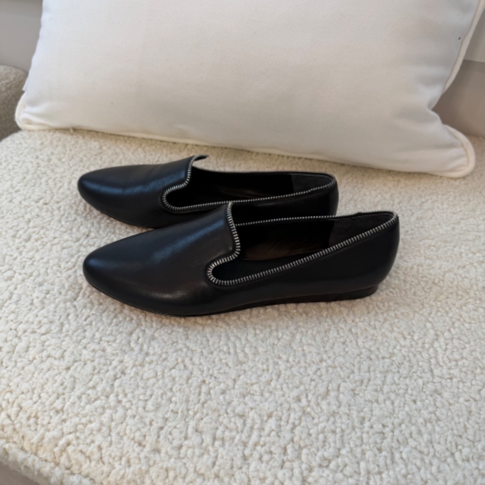 Veronica Beard Black Leather and Zipper Griffin Loafer, NWOT, Size 10 - Picture 4 of 6